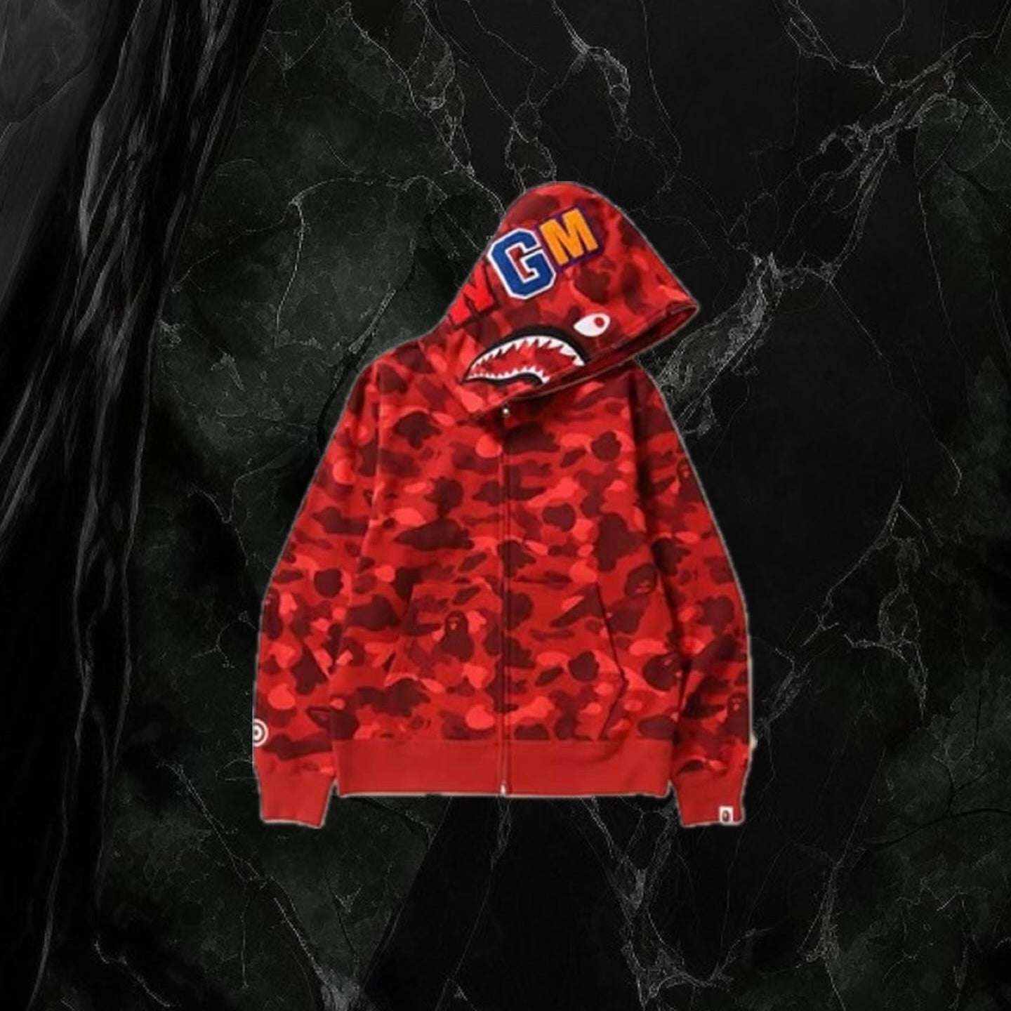 Bape Color Camo Shark Full Zip (Ss21) Hoodie Red