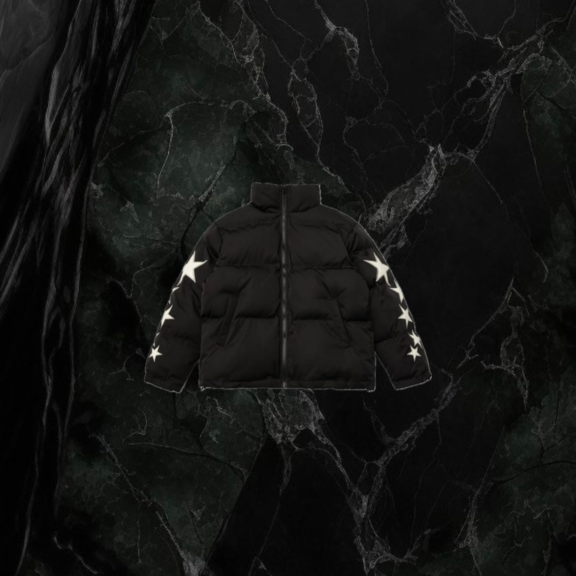 Star Letter Embroidery Puffer ‘Black’