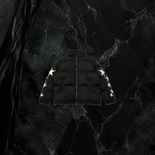 Star Letter Embroidery Puffer ‘Black’