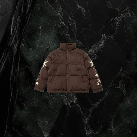 Star Letter Embroidery Puffer ‘Brown’
