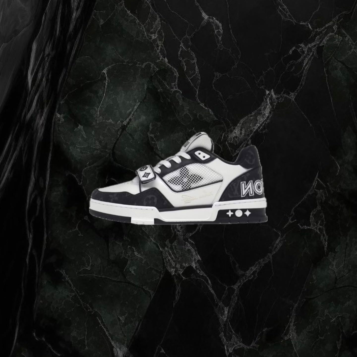 LV Trainer Velcro Strap Monogram Denim ‘Black/White’