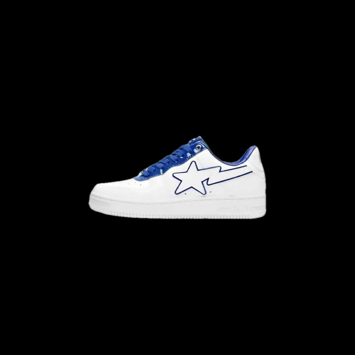 A BATHING APE STA Leather Low 'White Blue'