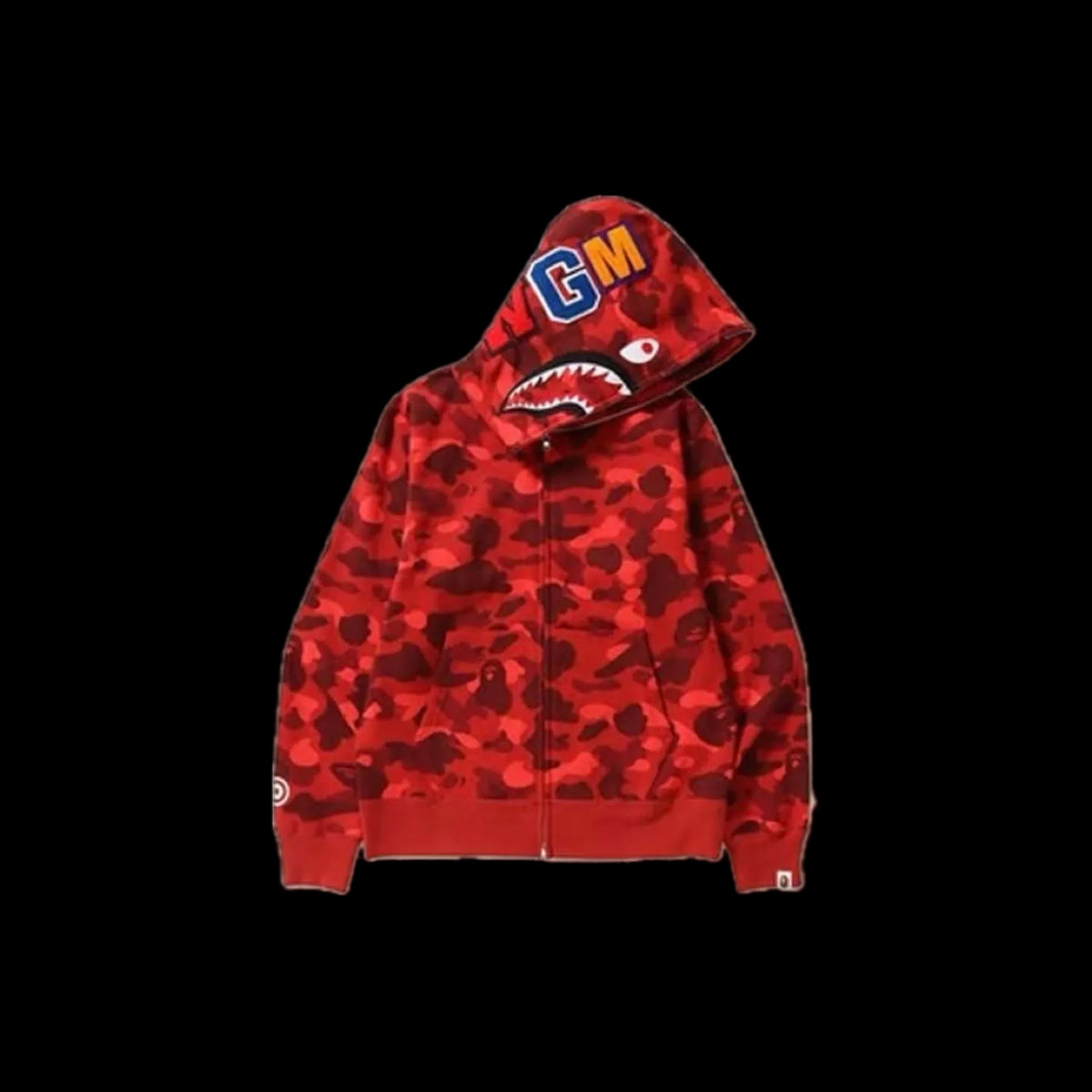 Bape Color Camo Shark Full Zip (Ss21) Hoodie Red