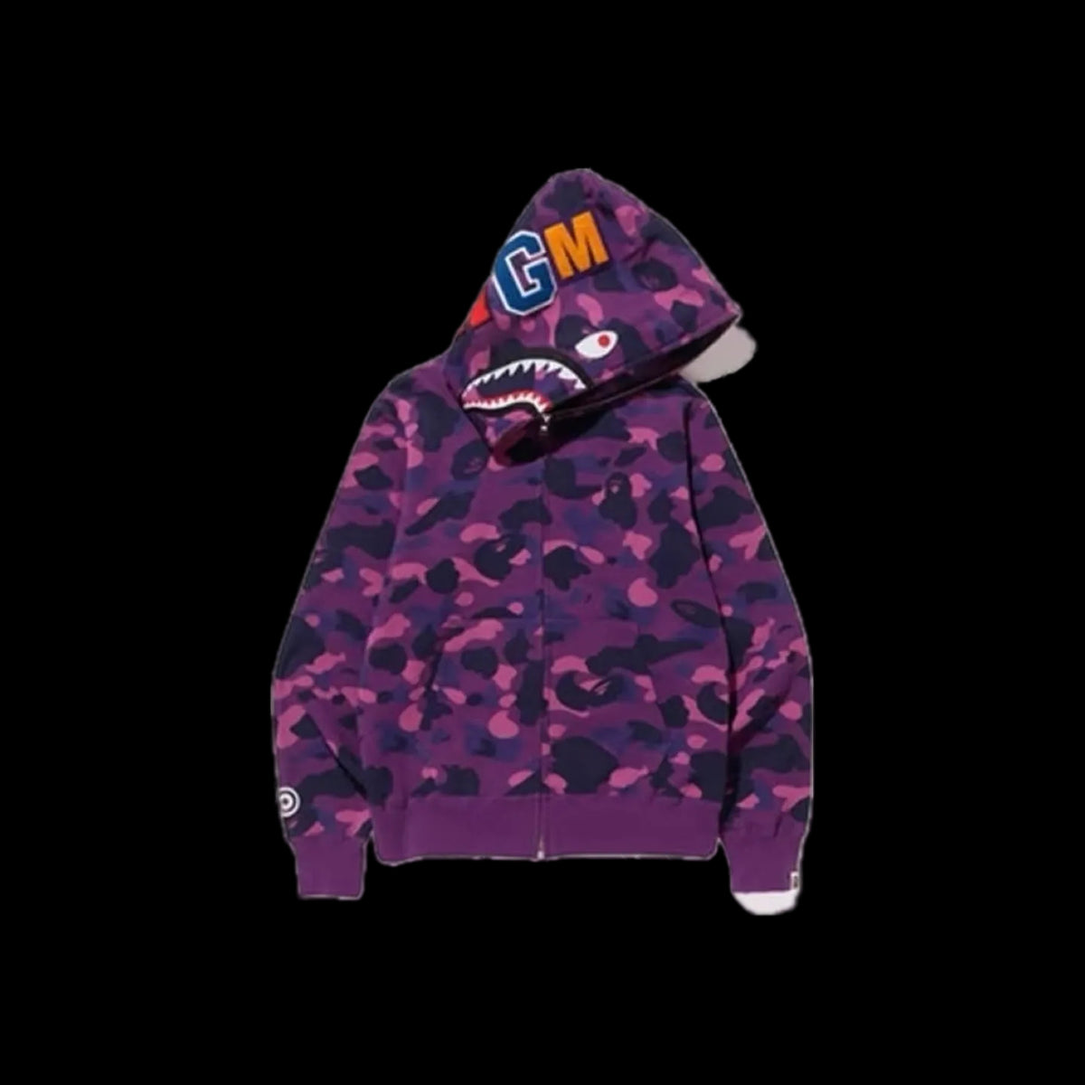 BAPE Color Camo Shark Full Zip Hoodie Purple