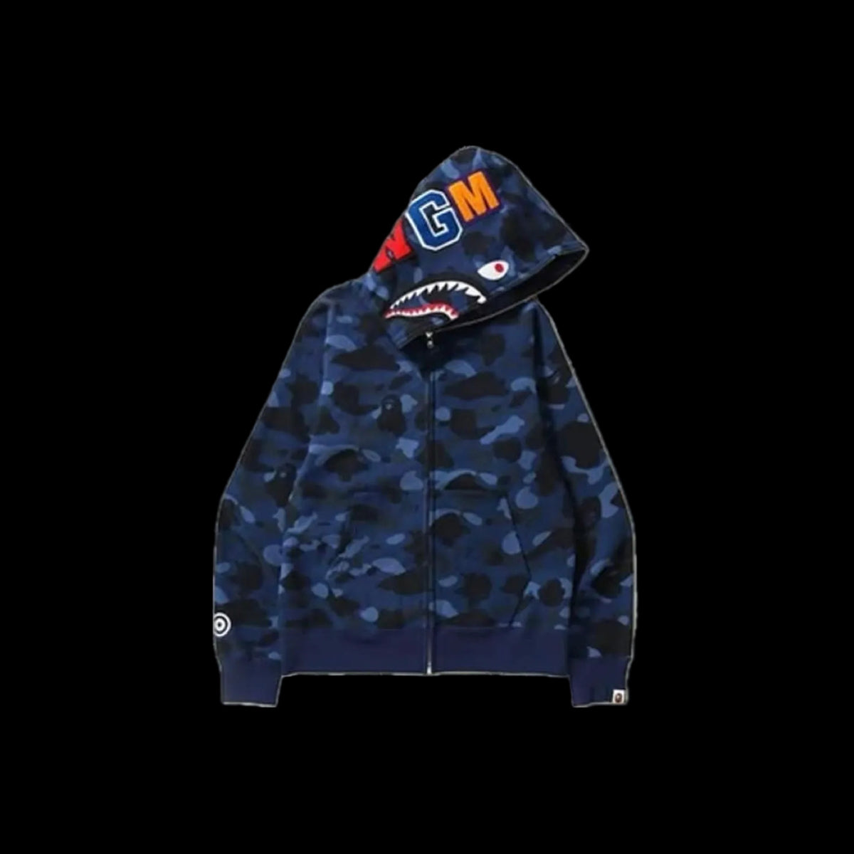 BAPE Color Camo Shark Full Zip Hoodie (SS23) Navy Blue